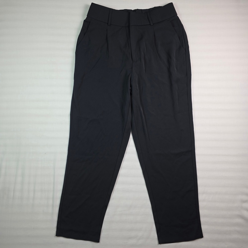 Halara Black High Waisted Pleated Straight Leg Dress Pants Womens Medium Regular